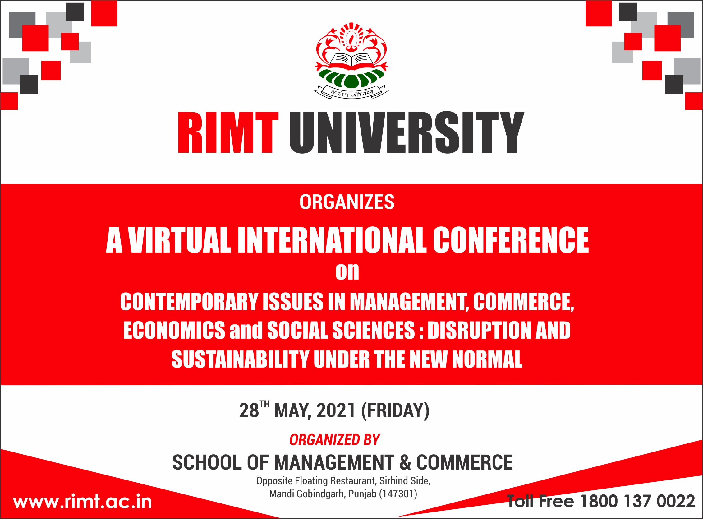 RIMT University Faculty Openings 2019