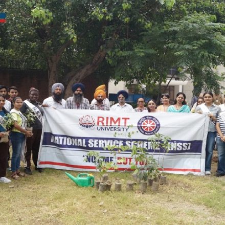 RIMT University organized a tree plantation drive under the campaign “EK PED MAA KE NAAM”