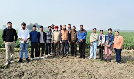 Exposure visit of B.Sc. (Hons) Agriculture students of RIMT University at Village Salana