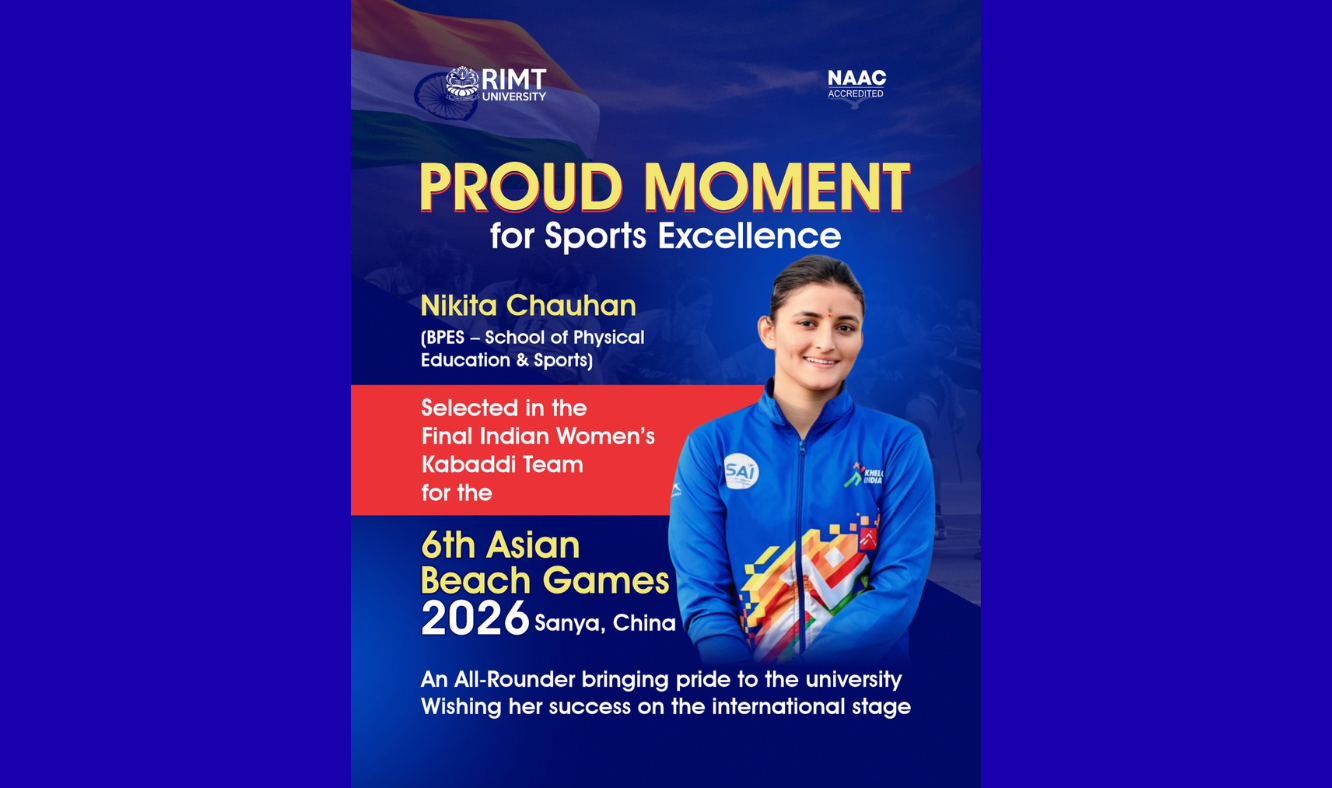 RIMT University Student Selected for Indian Women’s Kabaddi Team for 6th Asian Beach Games 2026