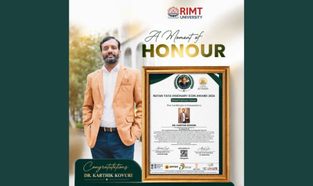 Dr. Karthik Kovuri Honoured with the Ratan Tata Visionary Icon Award 2026 – Global Visionary Honour
